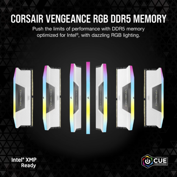 Memoria DDR5 Corsair 32Gb (2x16Gb) 5200 MHz Vengeance RGB Wh - Imagen 4