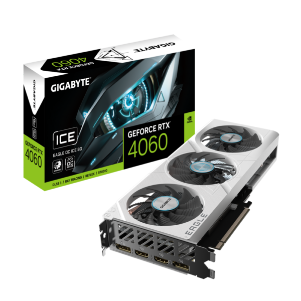 Placa De Video Gigabyte RTX 4060 Eagle OC ICE 8GB White