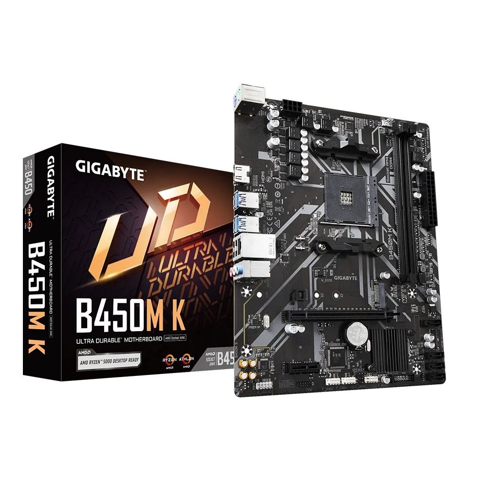 MOTHER GIGABYTE B450M K DDR4 AM4 (SERIE 3000/4000/5000)