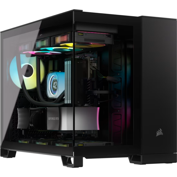 Gabinete Corsair 2500X Mid-Tower TG iCUE Fan RGB x2 Black